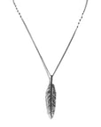 Michael Aram Feather 68mm Pendant Necklace with Black Diamonds