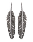 Michael Aram Feather 70mm Earrings with Diamonds