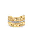 Michael Aram Feather Cuff Ring with Diamonds