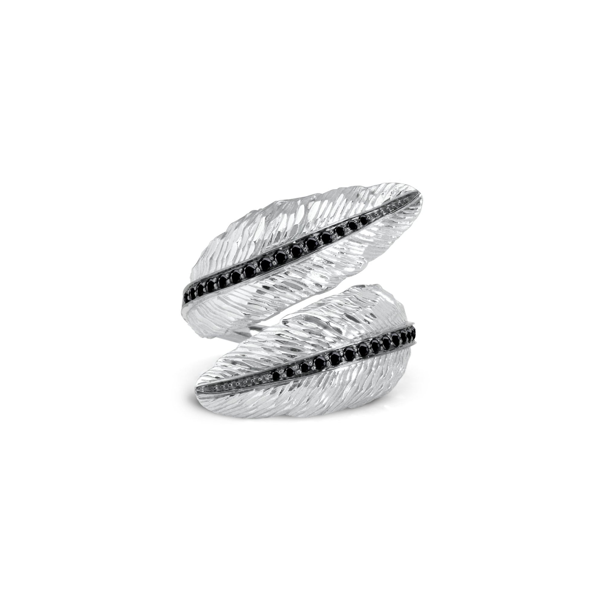 Michael Aram Feather Cuff Ring with Diamonds