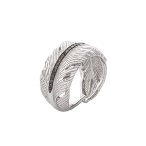 Michael Aram Feather Cuff Ring with Diamonds