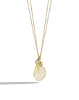 Michael Aram Feather Wrap Necklace w/ Rutilated Quartz & Diamonds in 18K Yellow Gold