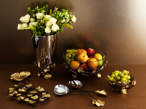 Michael Aram Golden Ginkgo Medium Glass Bowl