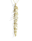 Michael Aram Laurel Leaf Drop Necklace with Diamonds