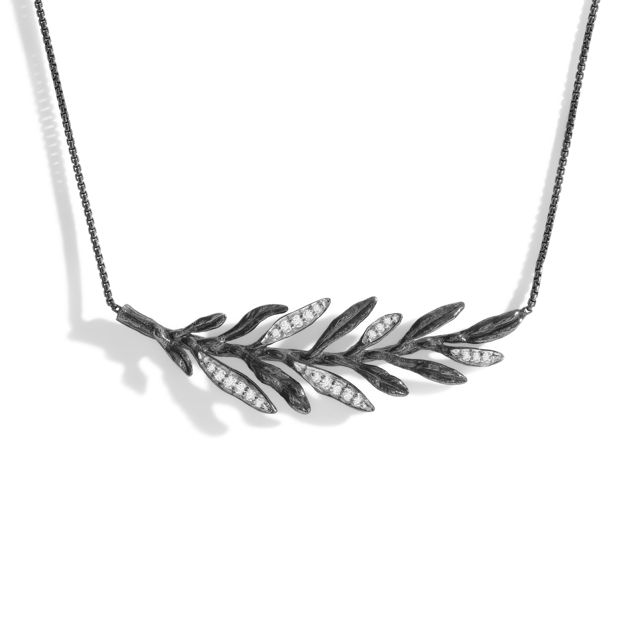 Michael Aram Laurel Leaf Necklace with Diamonds