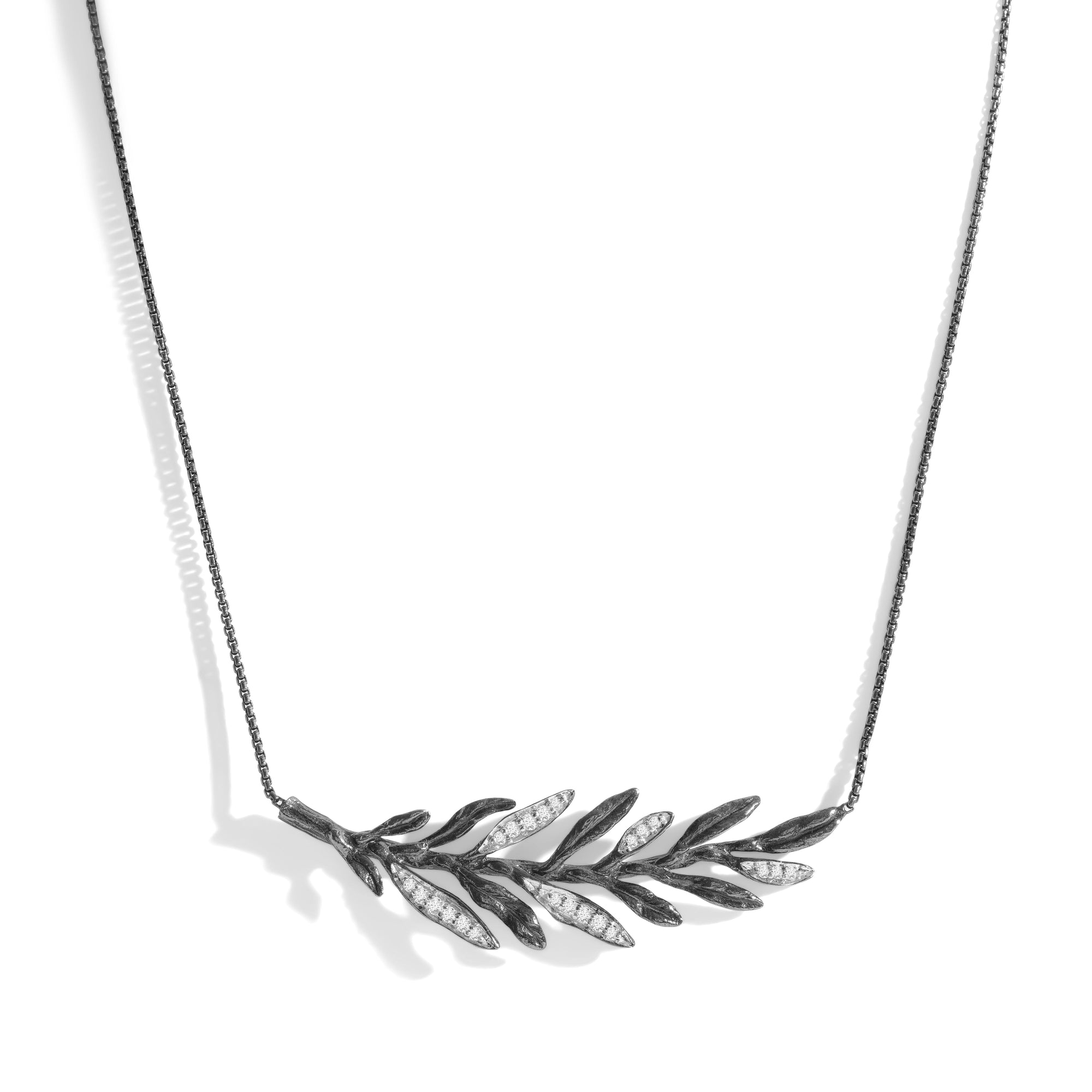 Michael Aram Laurel Leaf Necklace with Diamonds