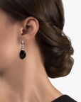 Michael Aram Molten Drop Earrings w/ Black Onyx & Diamonds in Sterling Silver