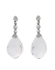 Michael Aram Molten Drop Earrings w/ Crystal & Diamonds in Sterling Silver