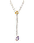 Michael Aram Orchid Lariat Necklace with Pearls, Ametrine and Diamonds