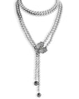 Michael Aram Orchid Lariat Necklace with Pearls and Diamonds