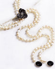 Michael Aram Orchid Lariat Necklace with Pearls, Black Onyx and Diamonds