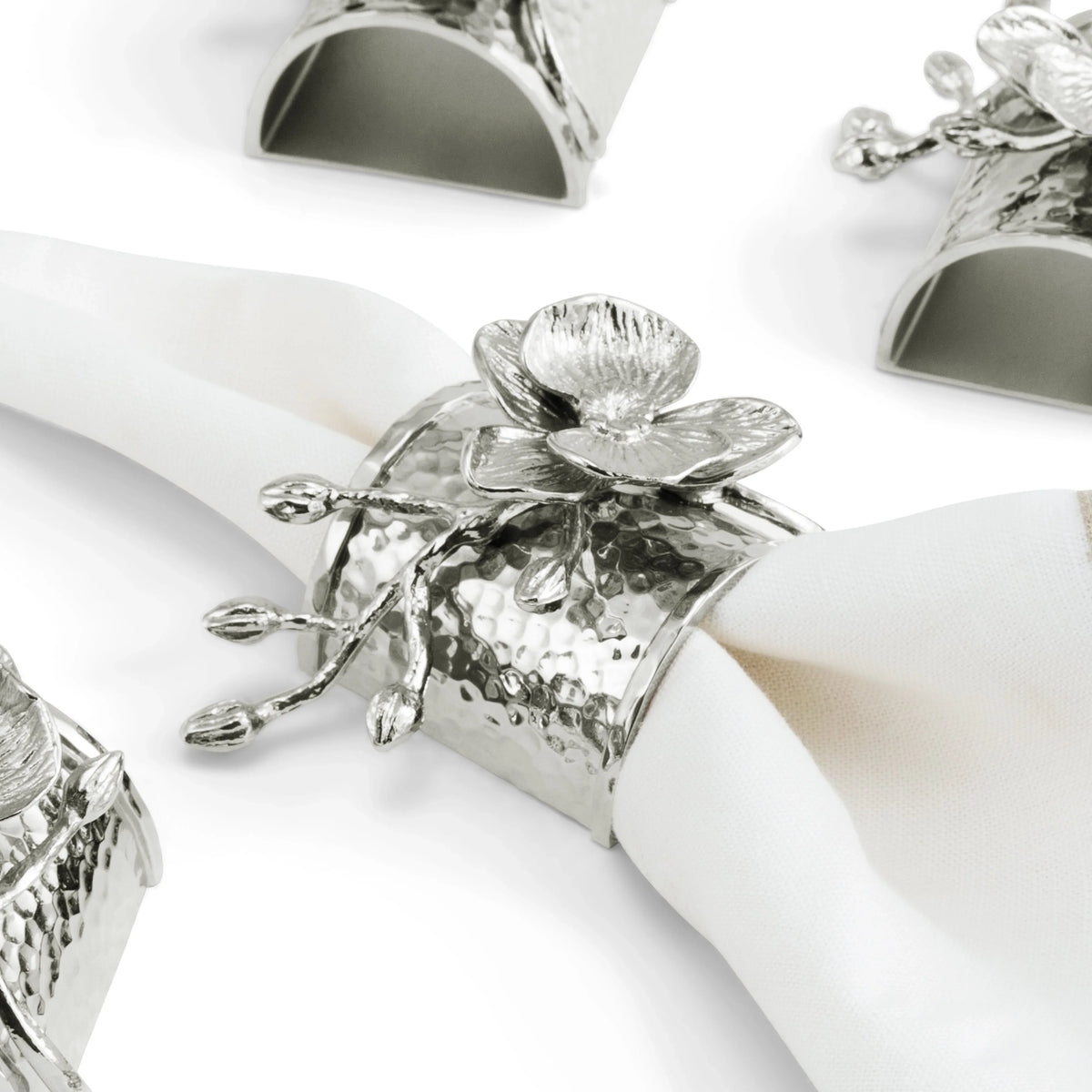 Michael Aram White Orchid Napkin Ring Set
