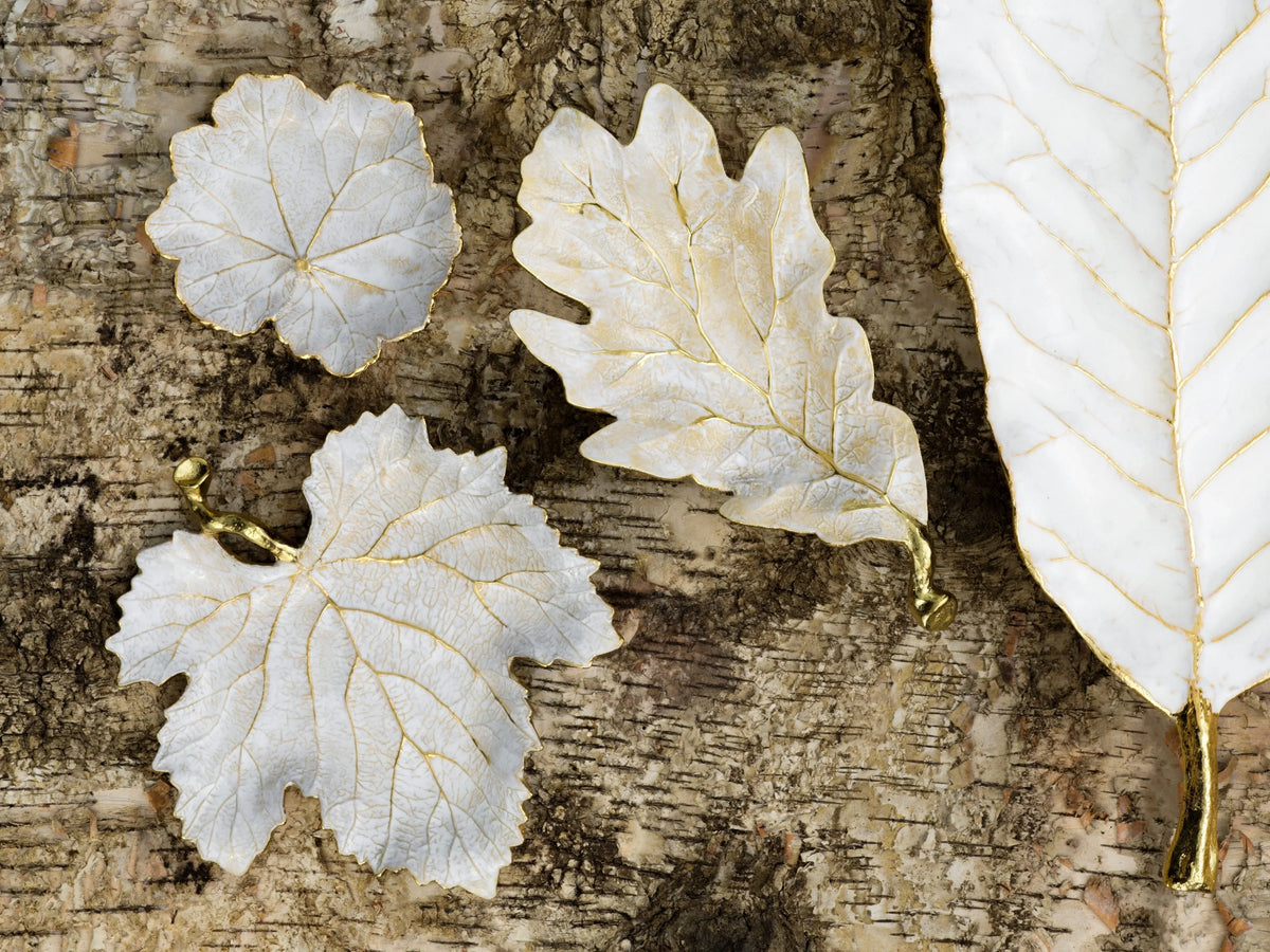 Michael Aram Winter Leaves Red Oak Dish